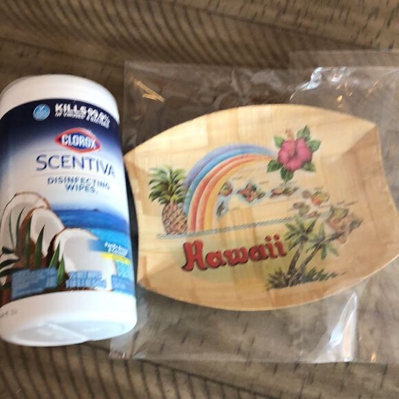 Hawaiian 🌺 Islands 🏝 Handpainted Palm 🌴 Frond Plate 70s vibrant retro vibe - Picture 17 of 17